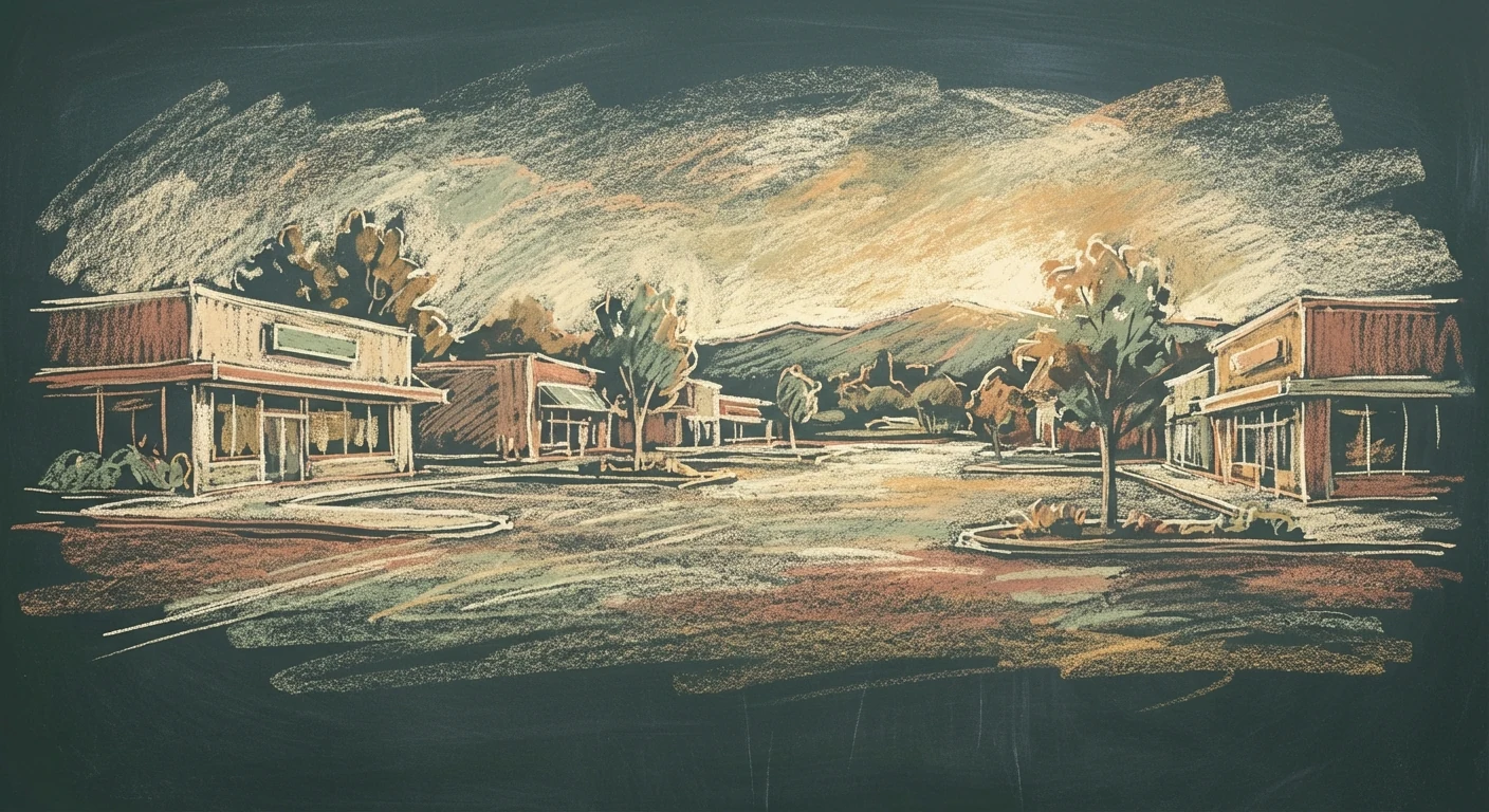 Harvey Mitchell District chalk illustration